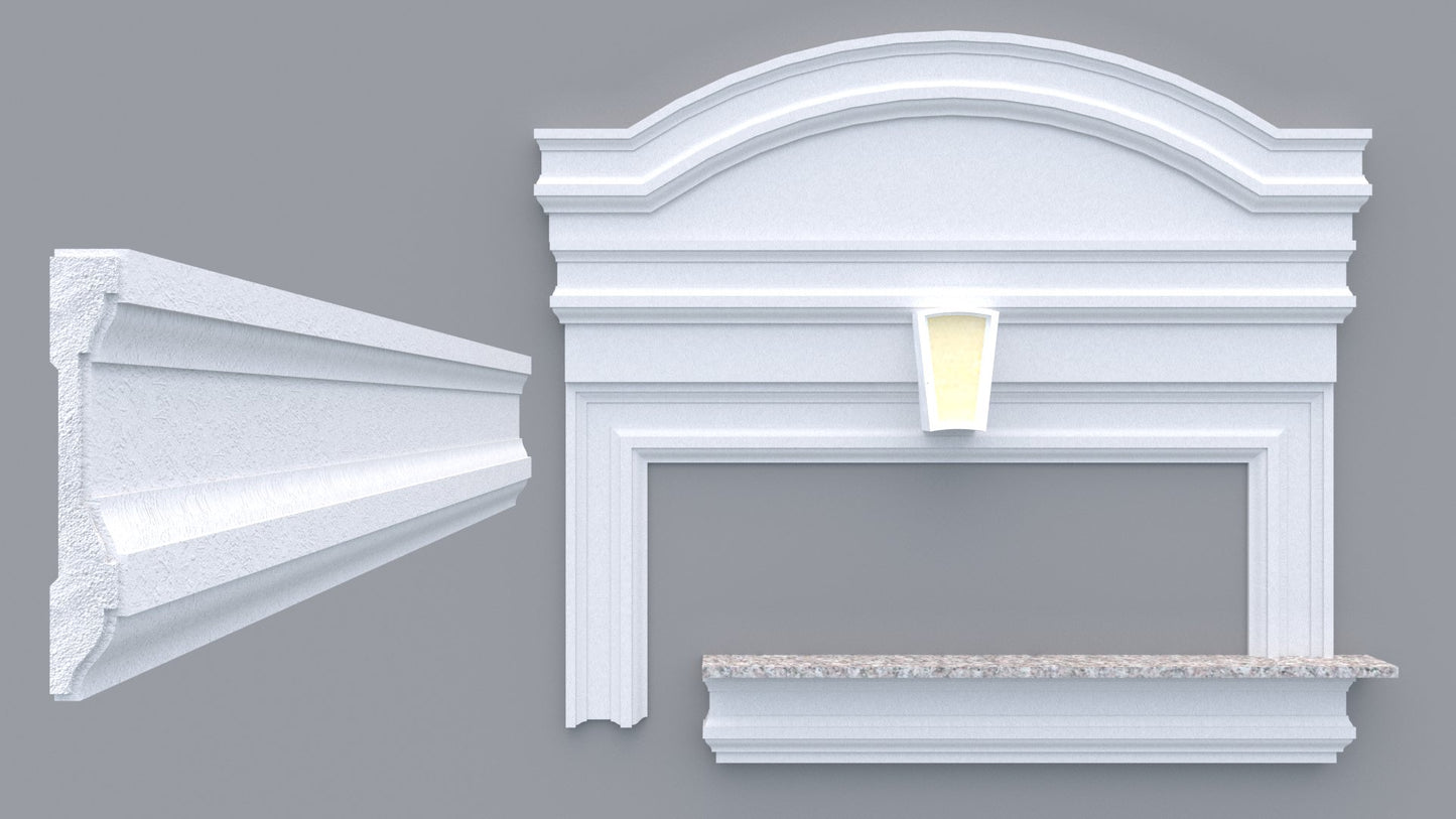 Profil decorativ din polistiren pentru geamuri si usi TRIMINNO-A0024, folosit ca si ancadrament,solbanc sau cornisa de dimensiuni 25x154x2000
