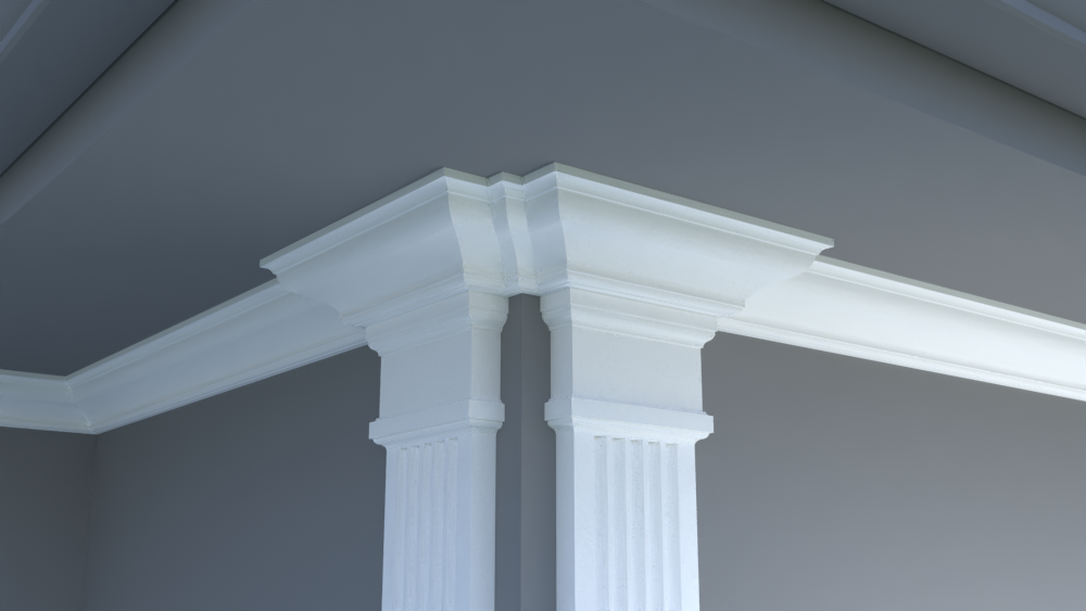 Profil decorativ din polistiren pentru tavan, ștabloane și capitel TRIMINNO-CES0012, folosit ca si solbanc sau cornisa de dimensiuni 100x110x2000