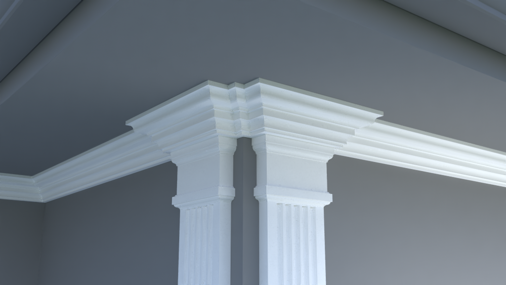Profil decorativ din polistiren pentru tavan, ștabloane și capitel TRIMINNO-CES0013, folosit ca si solbanc sau cornisa de dimensiuni 100x100x2000
