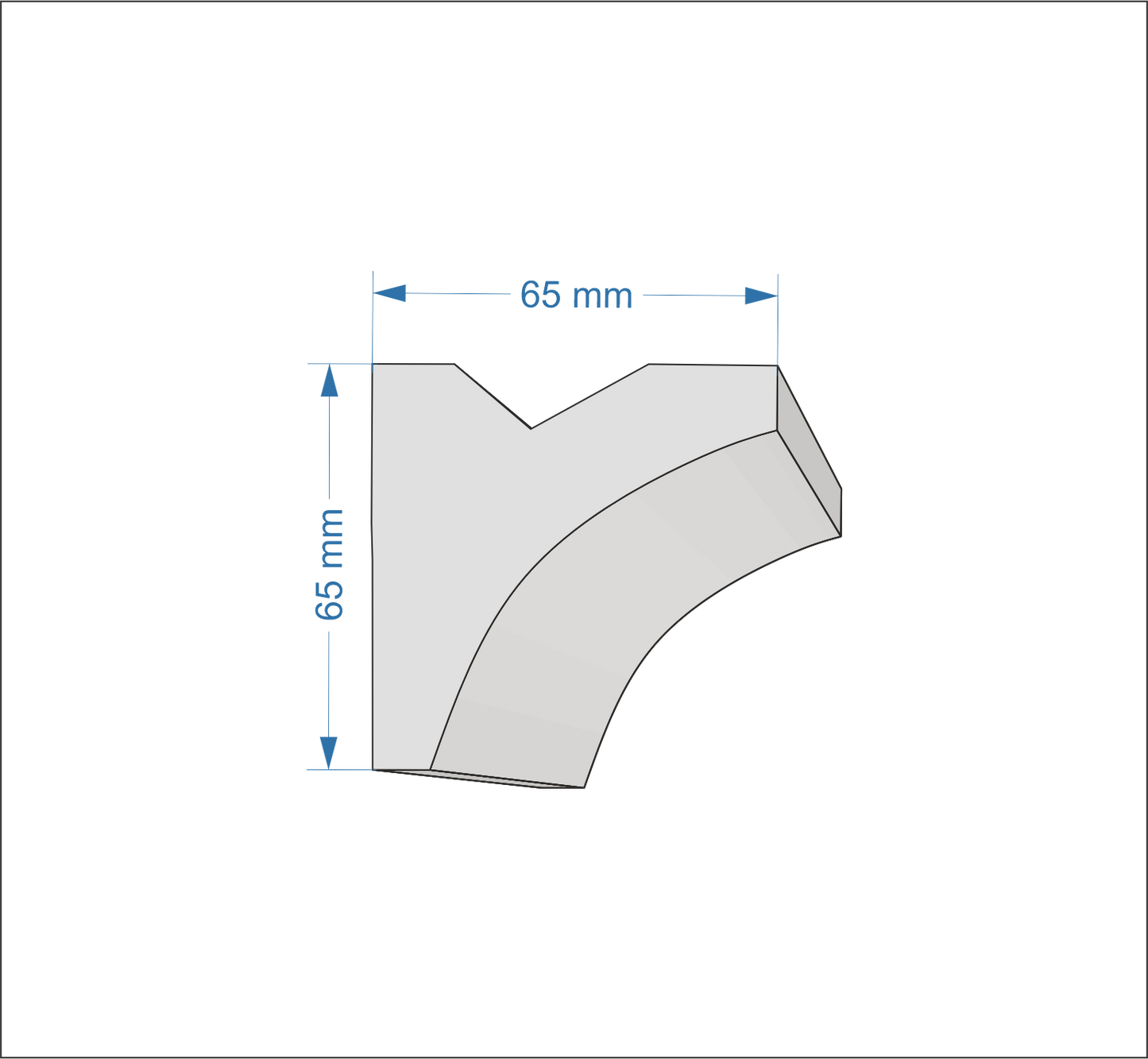 Profil Decorativ din Polistiren pentru Tavane de Interior CIL0009, folosit ca si cornisa pentru Bandă LED de dimensiuni 65x65x2000
