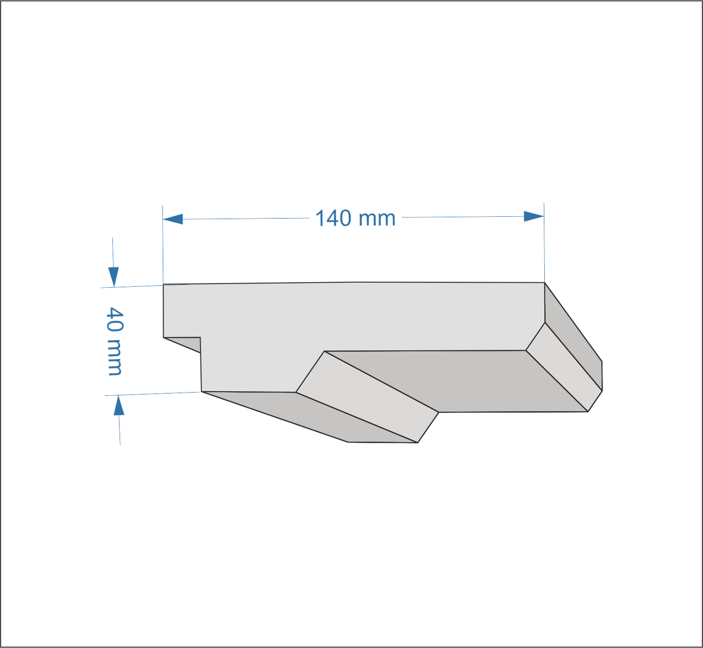 Profil Decorativ din Polistiren pentru Tavane de Interior CIL0011, folosit ca si cornisa pentru Bandă LED de dimensiuni 40x140x2000