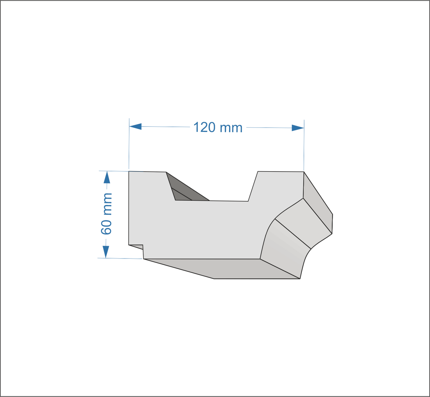 Profil Decorativ din Polistiren pentru Tavane de Interior CIL0022, folosit ca si cornisa pentru Bandă LED de dimensiuni 120x60x2000