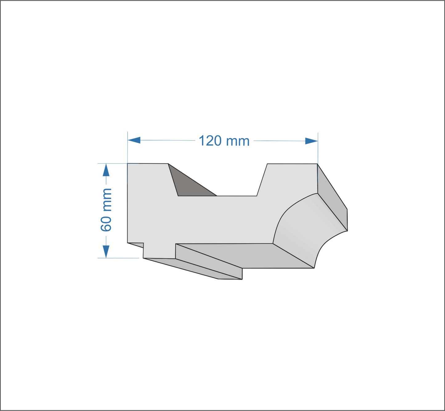 Profil Decorativ din Polistiren pentru Tavane de Interior CIL0023, folosit ca si cornisa pentru Bandă LED de dimensiuni 120x60x2000