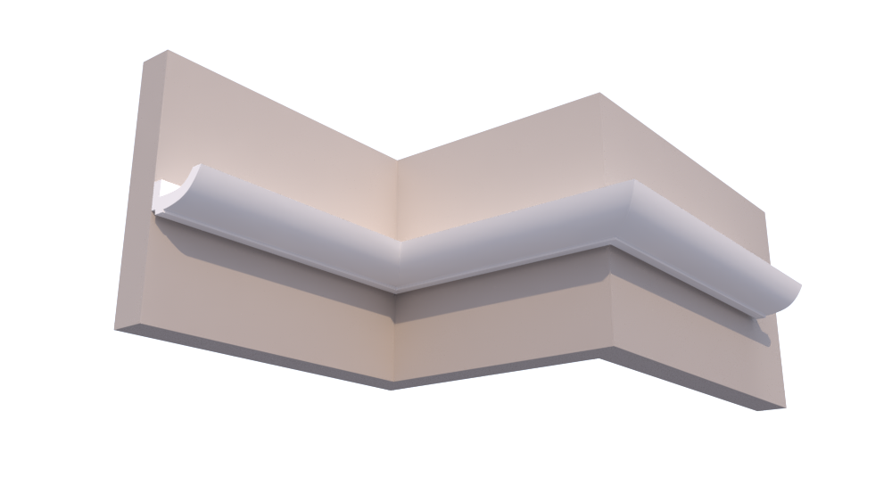 Profil Decorativ din Polistiren pentru Tavane de Interior CIL0024, folosit ca si cornisa pentru Bandă LED de dimensiuni 120x60x2000