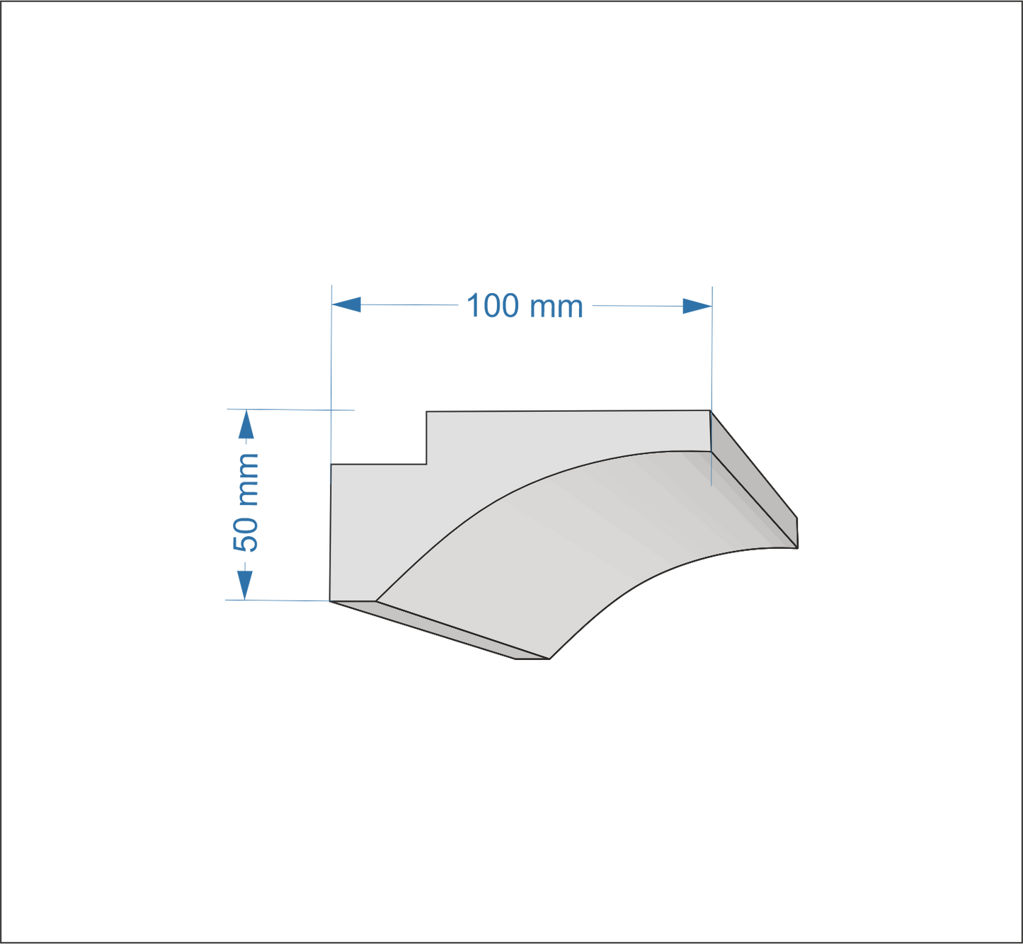 Profil Decorativ din Polistiren pentru Tavane de Interior CIL0029, folosit ca si cornisa pentru Bandă LED de dimensiuni 100x50x2000