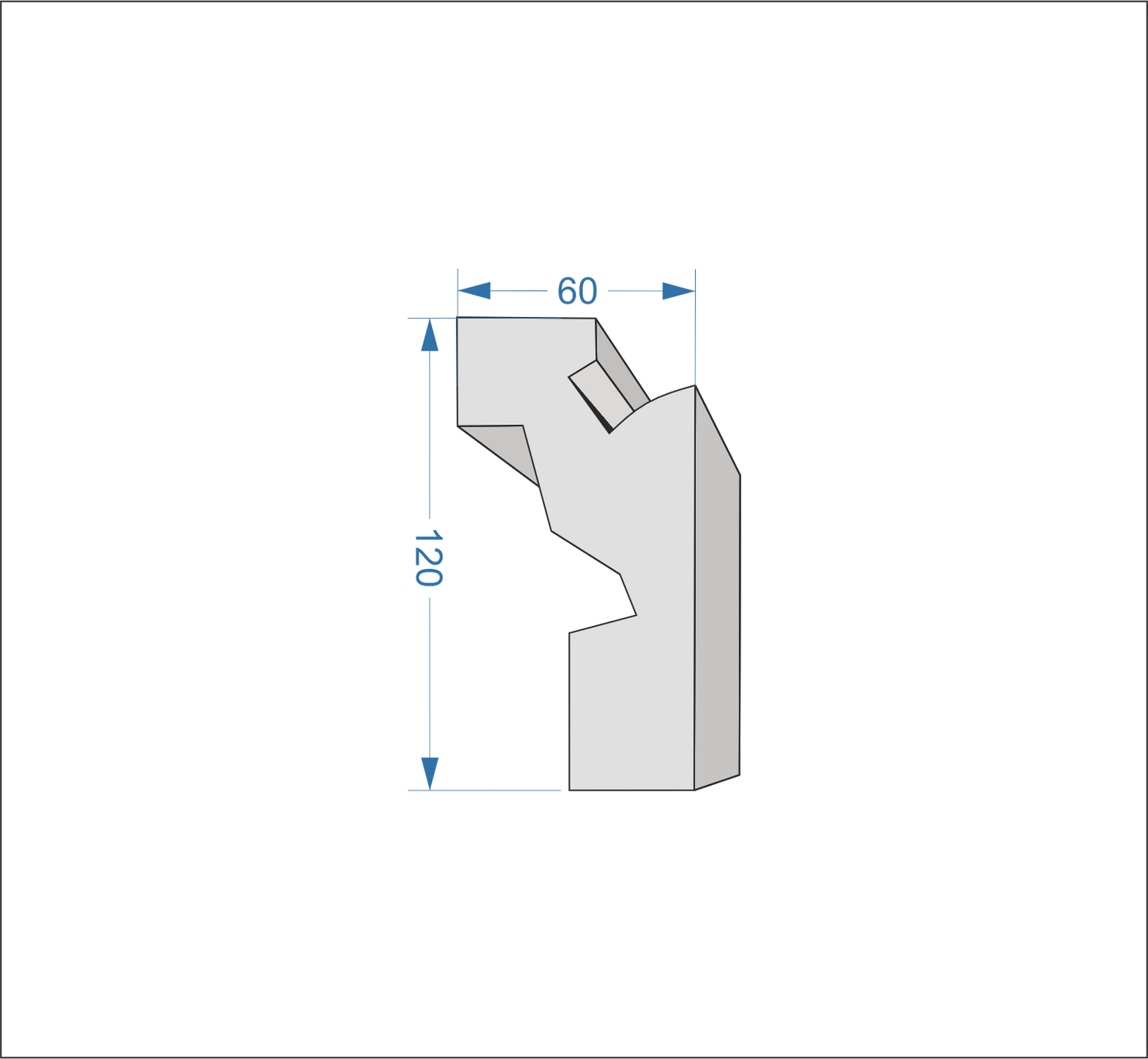 Profil Decorativ din Polistiren pentru Tavane de Interior CIL0036, folosit ca si cornisa pentru Bandă LED de dimensiuni 120x60x2000