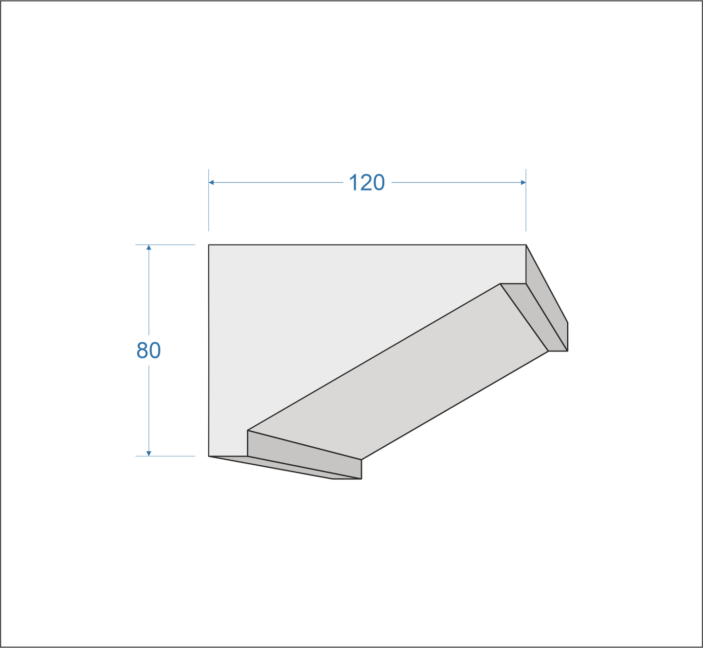 Profil Decorativ din Polistiren pentru Tavane de Interior CIS0018, folosit ca si cornisa de dimensiuni 120x80x2000