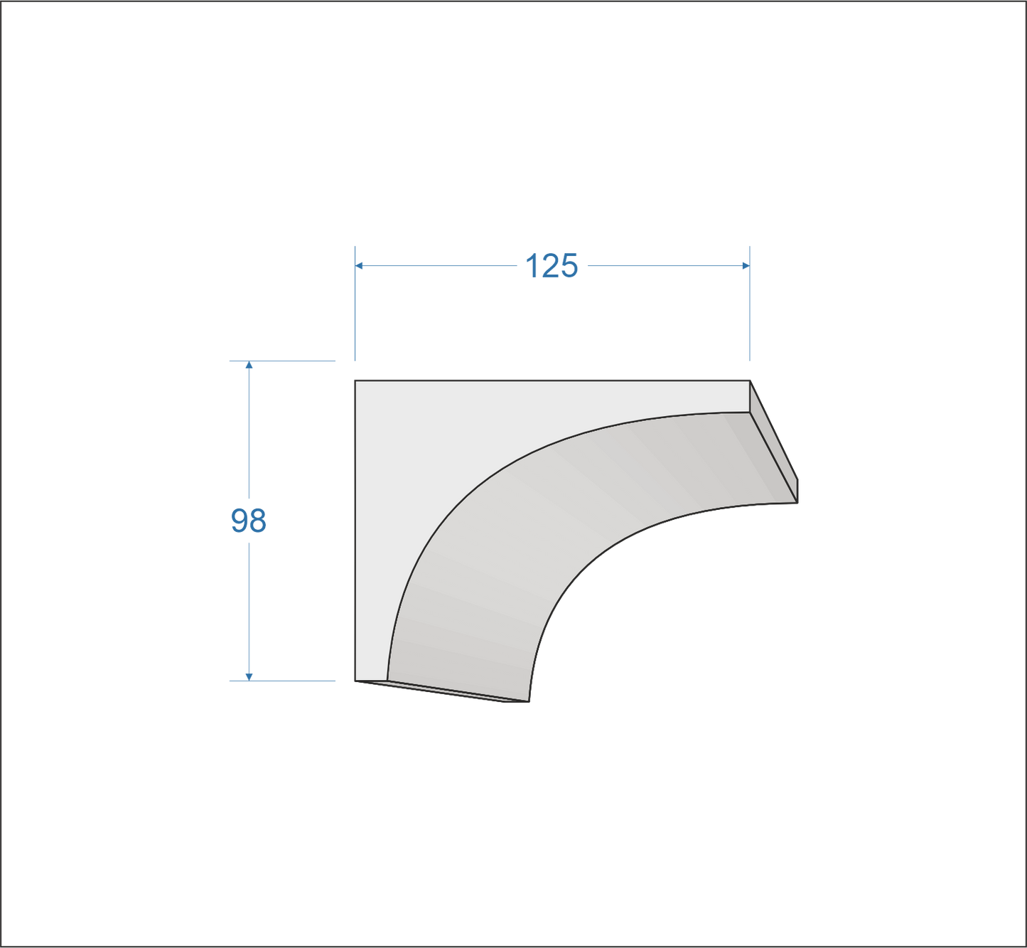 Profil Decorativ din Polistiren pentru Tavane de Interior CIS0020, folosit ca si cornisa de dimensiuni 125x98x2000