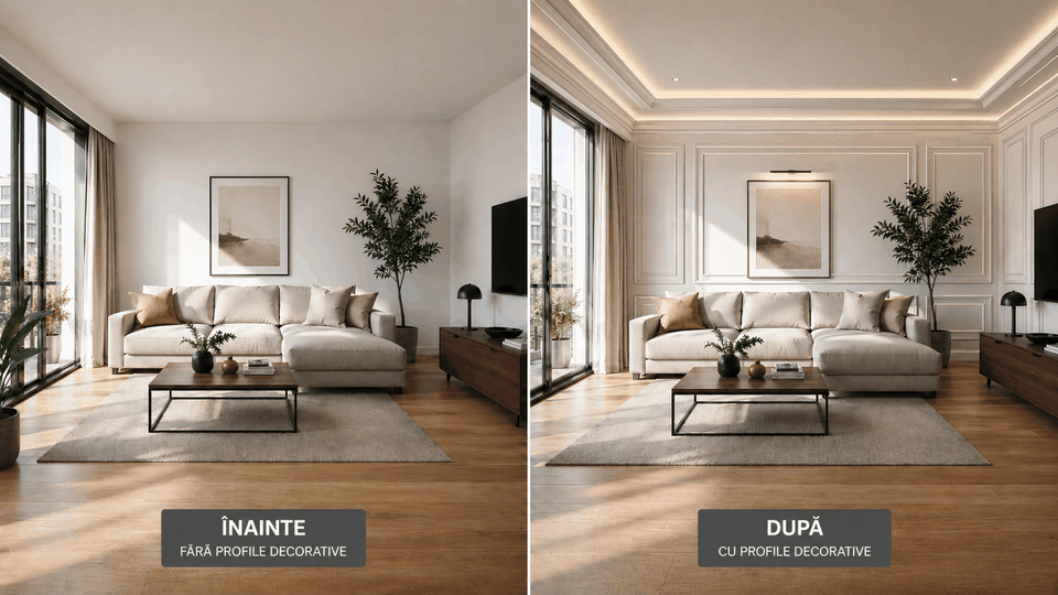 Profile din polistiren pentru LED – eleganță, lumină și design modern pentru interior
