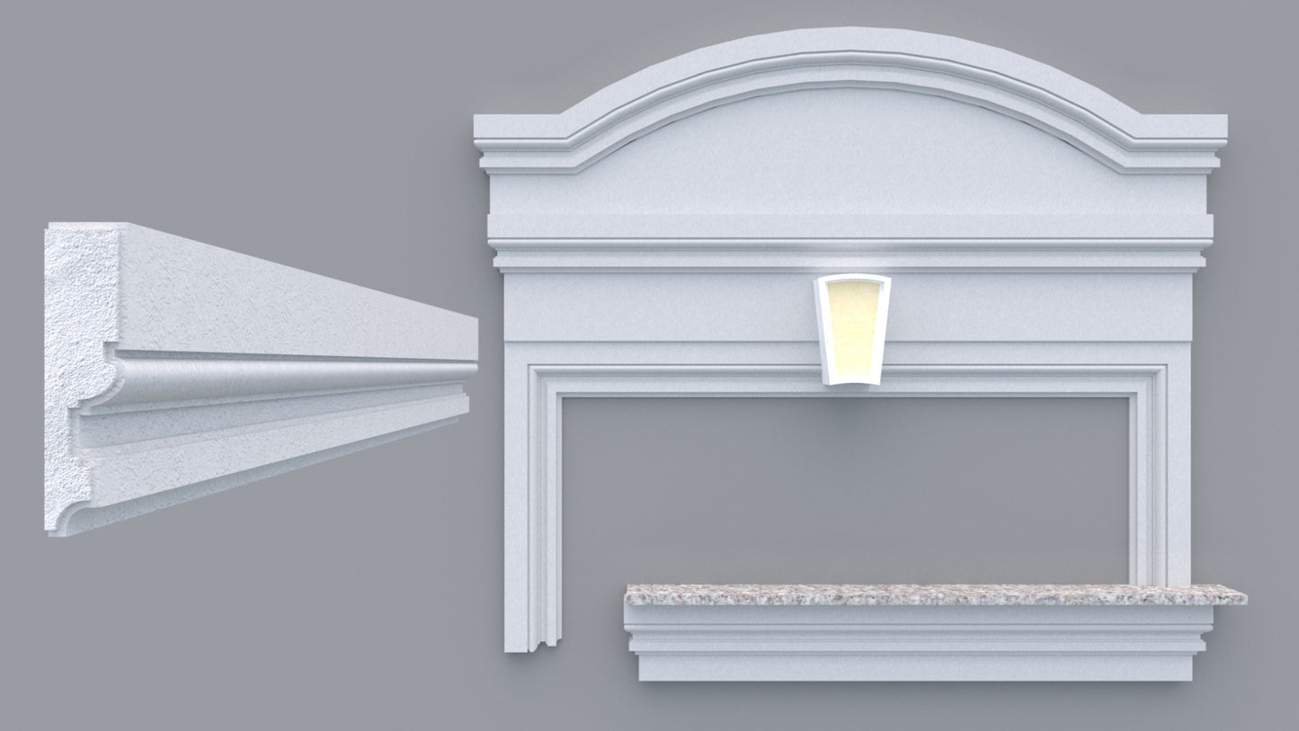 Profil decorativ din polistiren pentru geamuri si usi TRIMINNO-A0003, folosit ca si ancadrament,solbanc sau cornisa de dimensiuni 30x120x2000