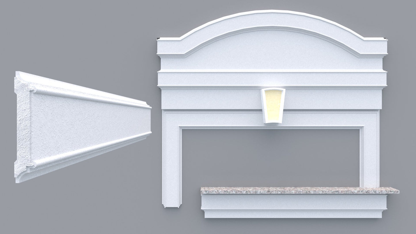 Profil decorativ din polistiren pentru geamuri si usi TRIMINNO-A0028, folosit  ca si ancadrament,solbanc sau cornisa de dimensiuni 25x133x2000