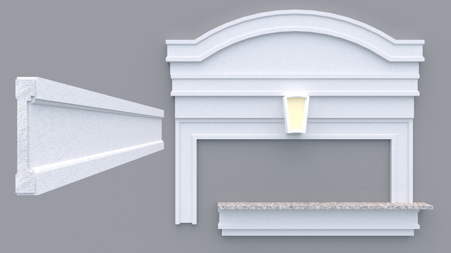 Profil decorativ din polistiren pentru geamuri si usi TRIMINNO-A0031, folosit  ca si ancadrament,solbanc sau cornisa de dimensiuni 23x130x2000