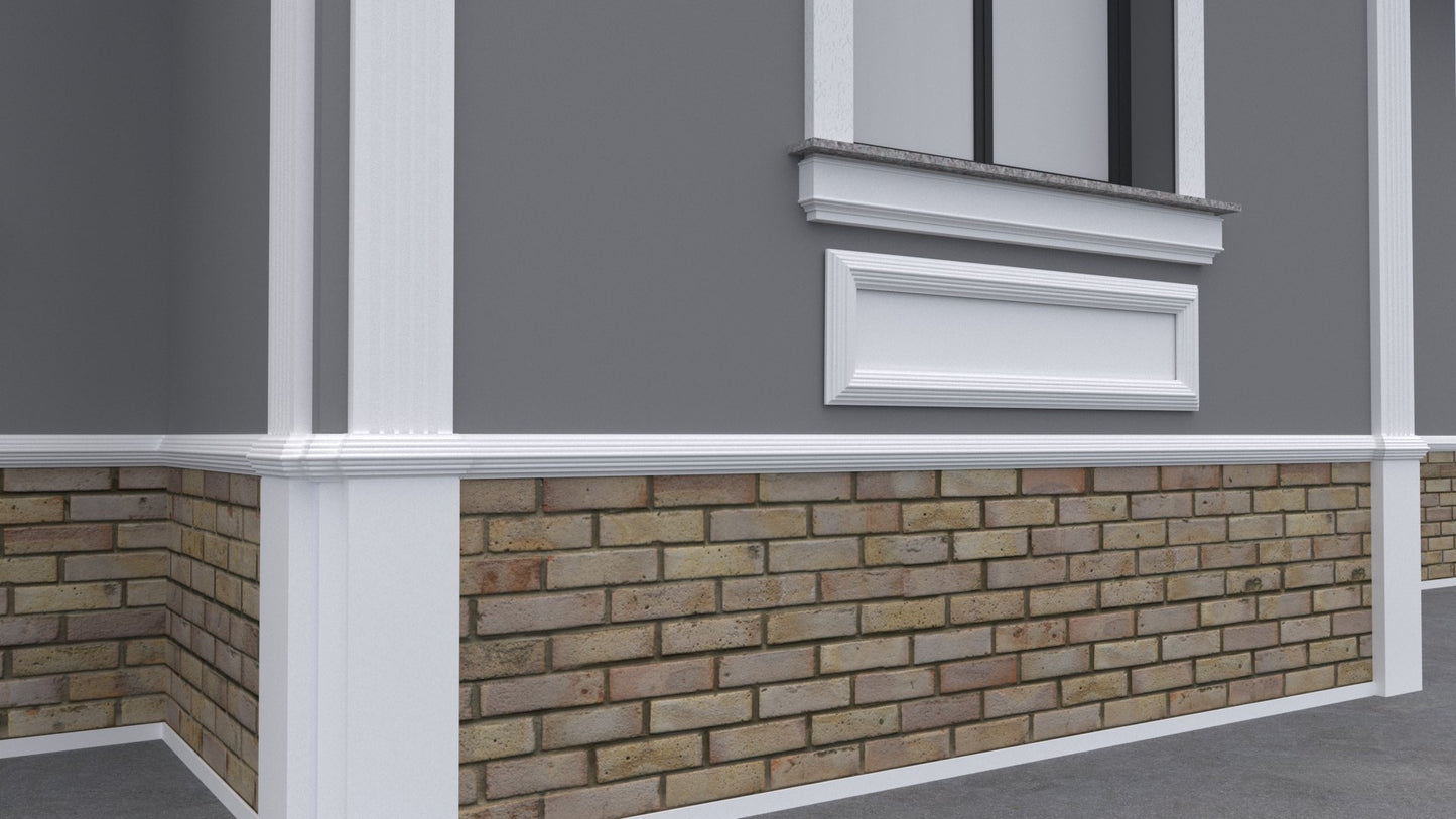 Profil decorativ din polistiren pentru  brâu, bază și ancadrament TRIMINNO-BES0004,de dimensiuni 35x90x2000