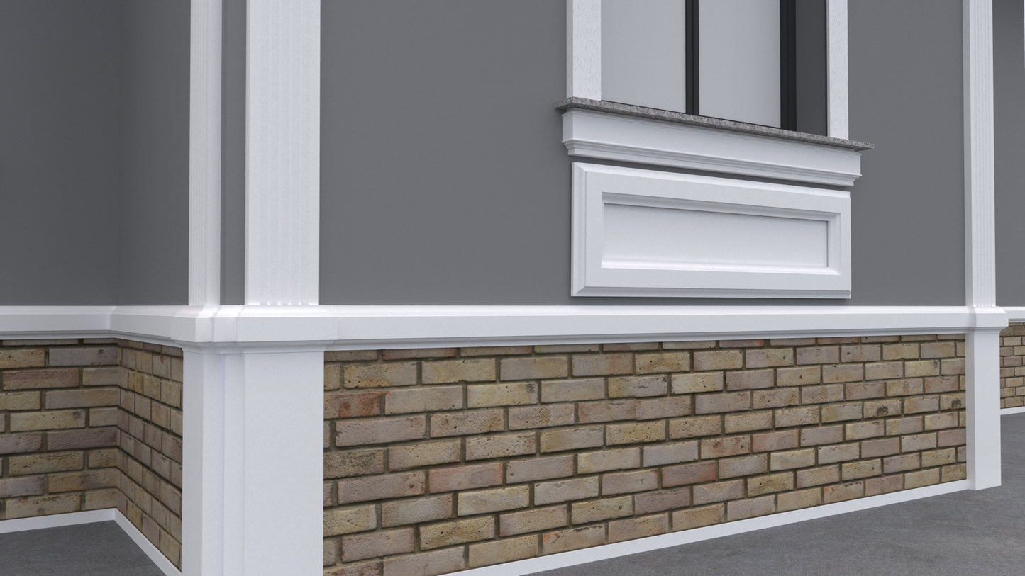 Profil decorativ din polistiren pentru  brâu, bază și ancadrament TRIMINNO-BES0007,de dimensiuni 40x130x2000