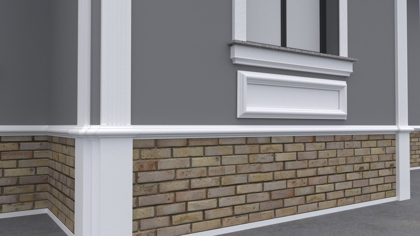 Profil decorativ din polistiren pentru  brâu, bază și ancadrament TRIMINNO-BES0008,de dimensiuni 50x100x2000
