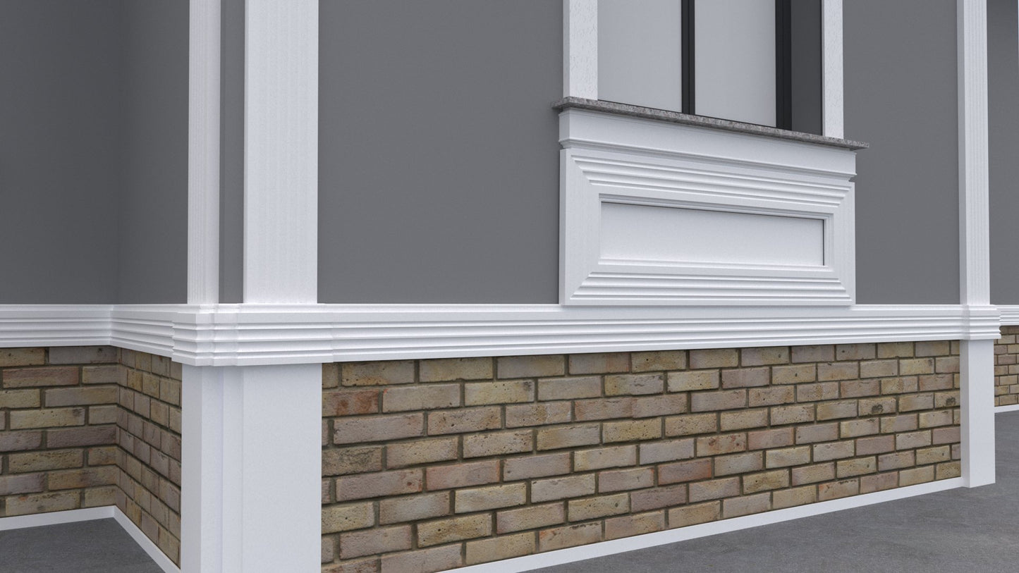 Profil decorativ clasic din polistiren pentru bază și soclu  TRIMINNO-BSC0015, de dimensiuni 35x160x2000