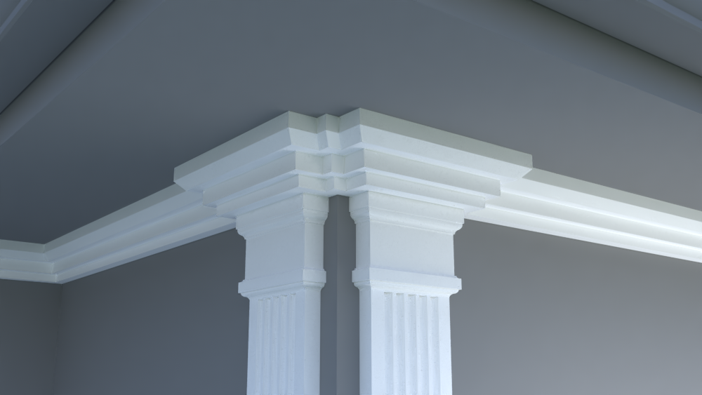 Profil decorativ din polistiren pentru tavan, ștabloane și capitel TRIMINNO-CES0003, folosit ca si solbanc sau cornisa de dimensiuni 100x110x2000