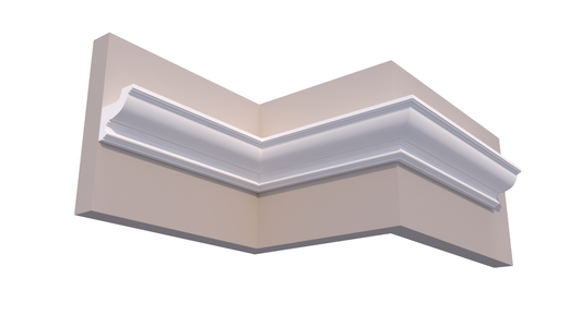 Profil Decorativ din Polistiren pentru Tavane de Interior CIL0005, folosit ca si cornisa pentru Bandă  LED de dimensiuni 120x120x2000