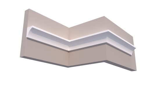 Profil Decorativ din Polistiren pentru Tavane de Interior CIL0016, folosit ca si cornisa pentru Bandă  LED de dimensiuni 100x80x2000