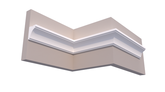 Profil Decorativ din Polistiren pentru Tavane de Interior CIL0017, folosit ca si cornisa pentru Bandă  LED de dimensiuni 120x95x2000
