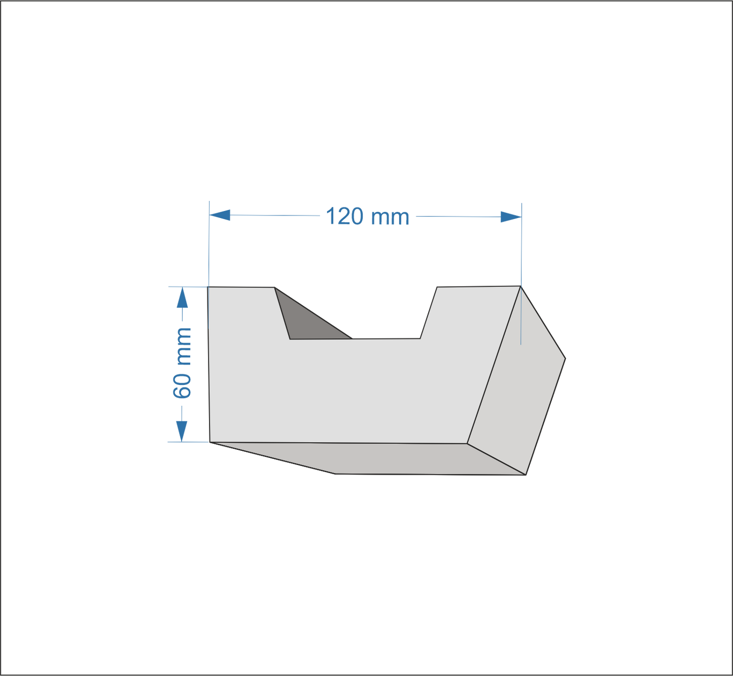 Profil Decorativ din Polistiren pentru Tavane de Interior CIL0021, folosit ca si cornisa pentru Bandă  LED de dimensiuni 120x60x2000