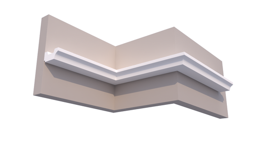 Profil Decorativ din Polistiren pentru Tavane de Interior CIL0022, folosit ca si cornisa pentru Bandă  LED de dimensiuni 120x60x2000