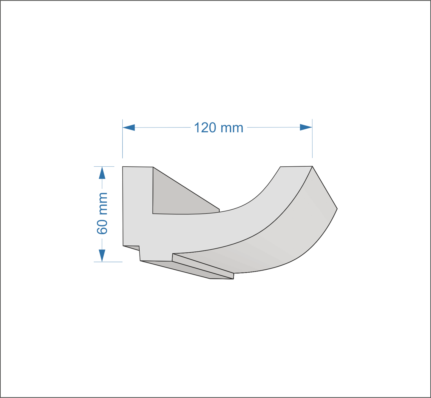 Profil Decorativ din Polistiren pentru Tavane de Interior CIL0024, folosit ca si cornisa pentru Bandă  LED de dimensiuni 120x60x2000