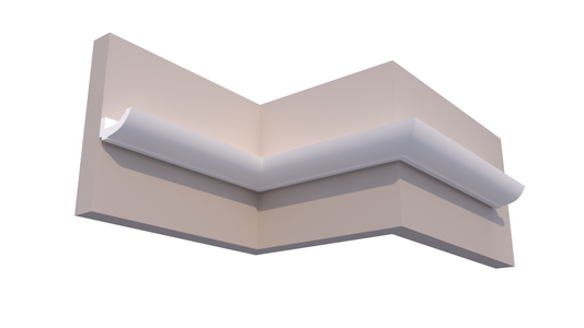 Profil Decorativ din Polistiren pentru Tavane de Interior CIL0024, folosit ca si cornisa pentru Bandă  LED de dimensiuni 120x60x2000