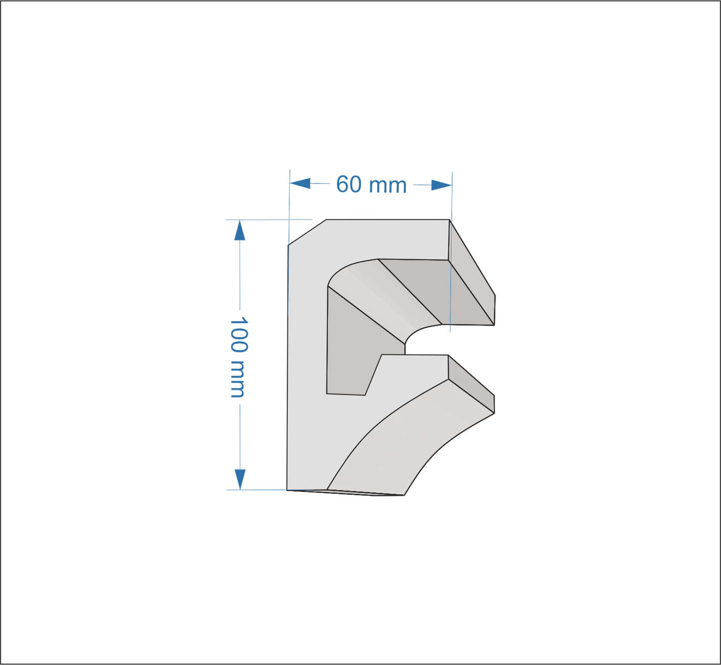 Profil Decorativ din Polistiren pentru Tavane de Interior CIL0026, folosit ca si cornisa pentru Bandă  LED de dimensiuni 100x60x2000