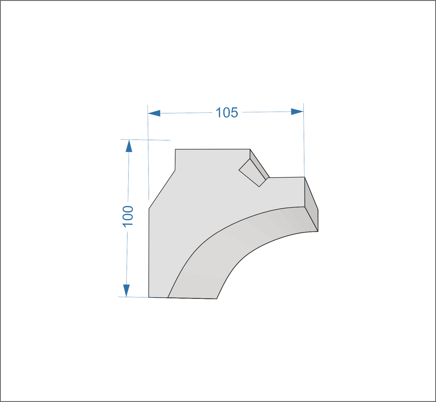 Profil Decorativ din Polistiren pentru Tavane de Interior CIL0035, folosit ca si cornisa pentru Bandă  LED de dimensiuni 105x100x2000