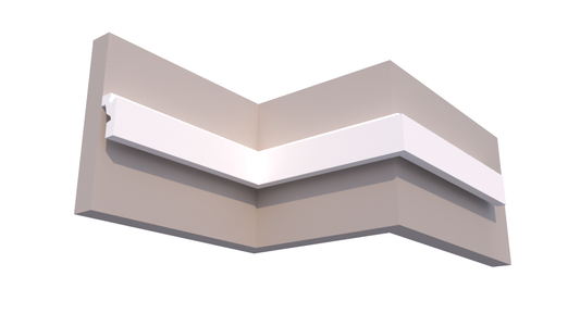 Profil Decorativ din Polistiren pentru Tavane de Interior CIL0036, folosit ca si cornisa pentru Bandă  LED de dimensiuni 120x60x2000