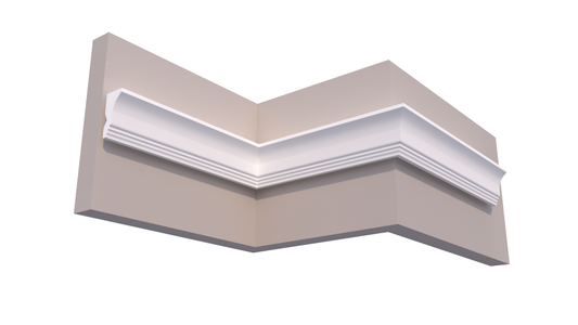Profil Decorativ din Polistiren pentru Tavane de Interior CIL0037, folosit ca si cornisa pentru Bandă  LED de dimensiuni 120x60x2000