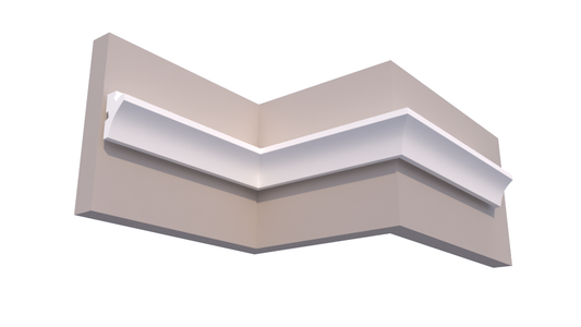 Profil Decorativ din Polistiren pentru Tavane de Interior CIL0038, folosit ca si cornisa pentru Bandă  LED de dimensiuni 120x70x2000