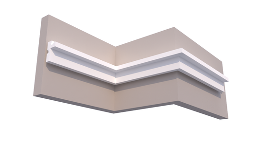 Profil Decorativ din Polistiren pentru Tavane de Interior CIL0039, folosit ca si cornisa pentru Bandă  LED de dimensiuni 120x70x2000