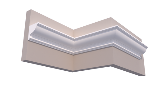 Profil Decorativ din Polistiren pentru Tavane de Interior CIS0001, folosit ca si cornisa de dimensiuni 125x135x2000