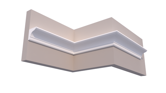 Profil Decorativ din Polistiren pentru Tavane de Interior CIS0002, folosit ca si cornisa de dimensiuni 100x100x2000