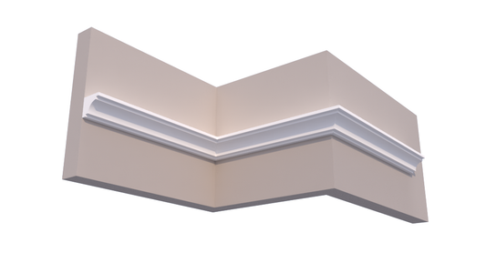 Profil Decorativ din Polistiren pentru Tavane de Interior CIS0004, folosit ca si cornisa de dimensiuni 64x70x2000