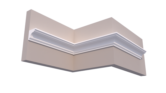 Profil Decorativ din Polistiren pentru Tavane de Interior CIS0006, folosit ca si cornisa de dimensiuni 90x90x2000