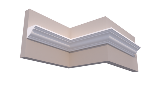 Profil Decorativ din Polistiren pentru Tavane de Interior CIS0008, folosit ca si cornisa de dimensiuni 120x101x2000