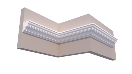 Profil Decorativ din Polistiren pentru Tavane de Interior CIS0009, folosit ca si cornisa de dimensiuni 110x110x2000