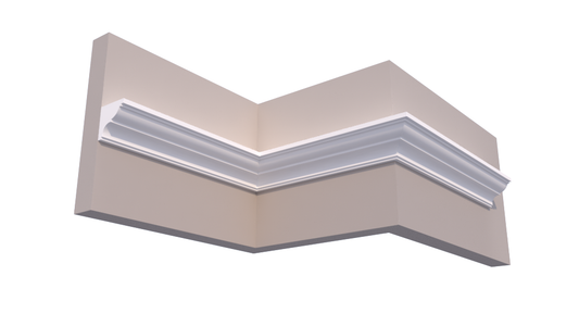 Profil Decorativ din Polistiren pentru Tavane de Interior CIS0011, folosit ca si cornisa de dimensiuni 90x90x2000