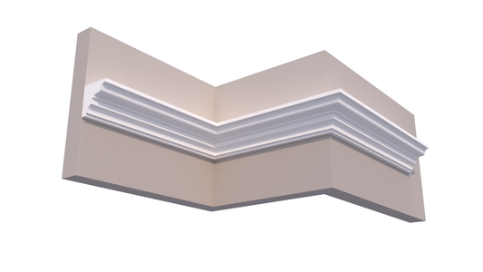 Profil Decorativ din Polistiren pentru Tavane de Interior CIS0013, folosit ca si cornisa de dimensiuni 100x100x2000