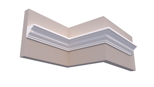 Profil Decorativ din Polistiren pentru Tavane de Interior CIS0015, folosit ca si cornisa de dimensiuni 110x110x2000