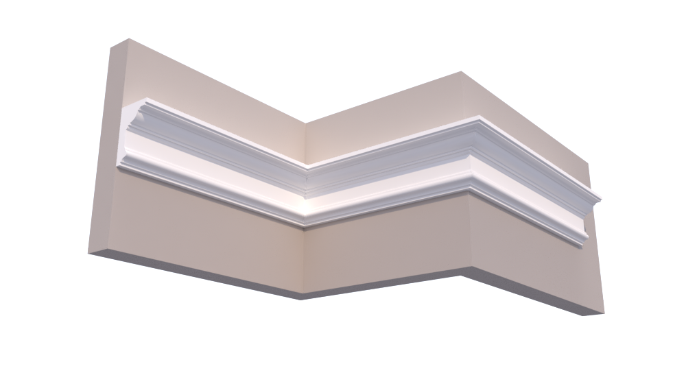 Profil Decorativ din Polistiren pentru Tavane de Interior CIS0016, folosit ca si cornisa de dimensiuni 134x85x2000