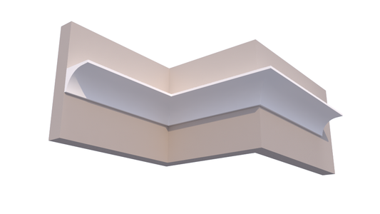 Profil Decorativ din Polistiren pentru Tavane de Interior CIS0020, folosit ca si cornisa de dimensiuni 125x98x2000