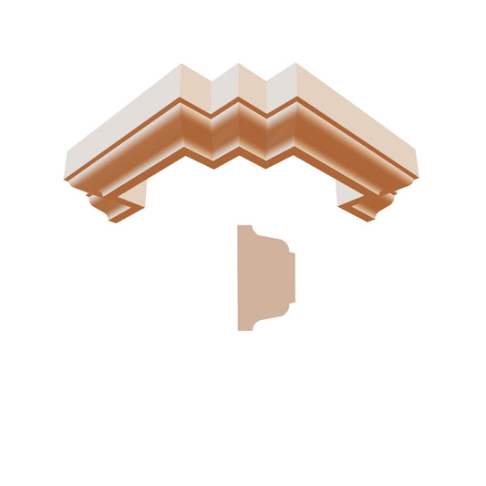 Profil decorativ din polistiren pentru  brâu, bază și ancadrament TRIMINNO-BES0013, de dimensiuni 60x110x2000