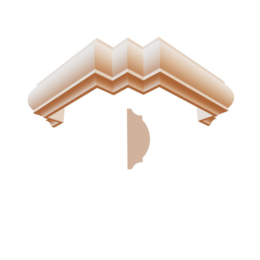 Profil decorativ din polistiren pentru  brâu, bază și ancadrament TRIMINNO-BES0014, de dimensiuni 45x120x2000