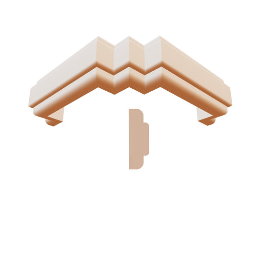 Profil decorativ din polistiren pentru  brâu, bază și ancadrament TRIMINNO-BES0015, de dimensiuni 40x120x2000
