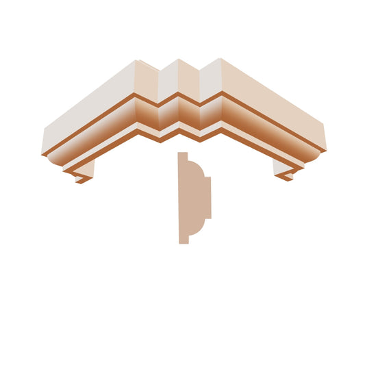 Profil decorativ din polistiren pentru  brâu, bază și ancadrament TRIMINNO-BES0001,de dimensiuni 50x140x2000