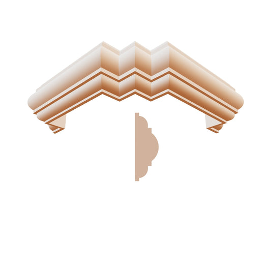Profil decorativ din polistiren pentru  brâu, bază și ancadrament TRIMINNO-BES0003,de dimensiuni 45x130x2000